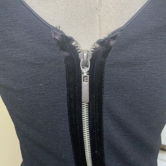 DVF DIANE VON FURSTENBERG WOMEN'S 2 BLACK Sleeveless DRESS Back Zip Pockets - Picture 7 of 11